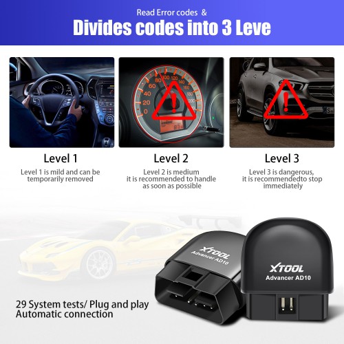 XTOOL AD10 OBD2 Diagnostic Scanner Fonctionne Sous Android / IOS / Windows