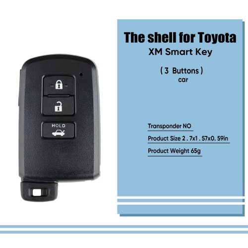 Toyota XM Smart Key Shell 1742 3+1 Button 5PCS
