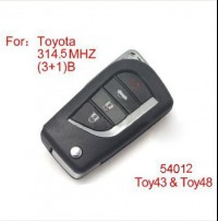 Toyota Modified Remote Key 4buttons 315MHZ(No Chip Included)