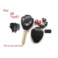 Remote Key Shell 4 Button (with red dot) For Toyota 5pcs/lot