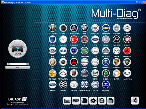 II-2013 multi-diag access j2534 Pas-thru obd2 Logiciel Display