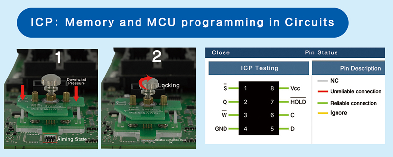 ICP: Programmation de la mémoire et du microcontr?leur dans les circuits