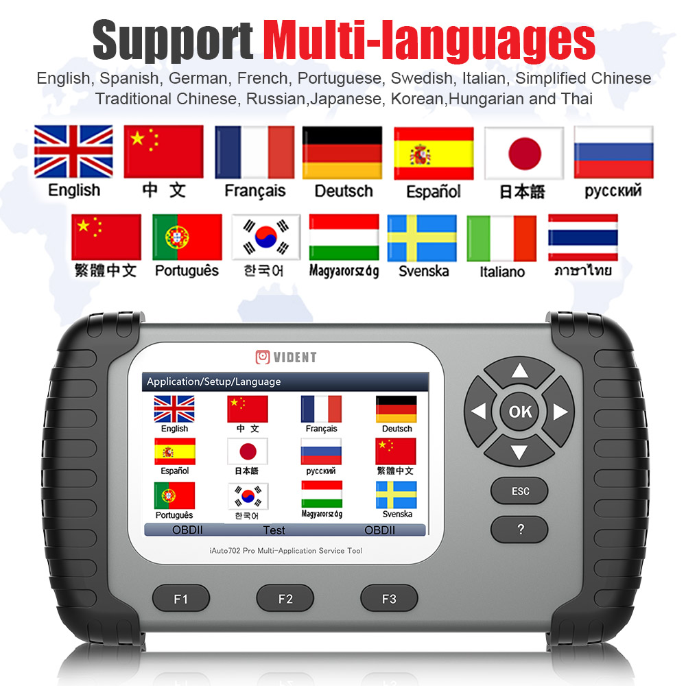 VIDENT iAuto702 Pro languages