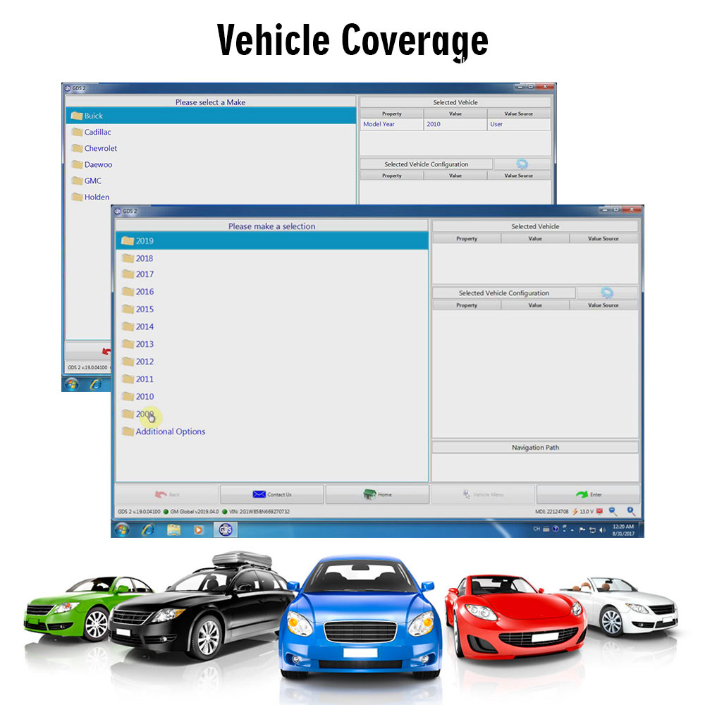 VXDIAG VCX NANO for GM/OPEL GDS2 vehicle coverage