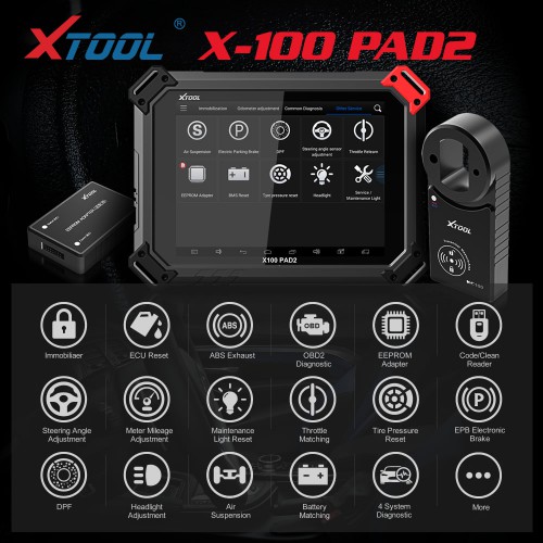 Xtool PAD2 X100 PAD Pro 2 Fonctions Spéciale Expert Avec VW 4th & 5th IMMO Avec KC100