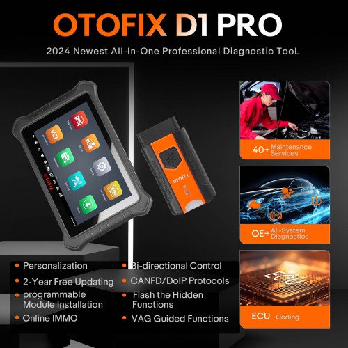OTOFIX D1 Pro Scanner de Diagnostic automobile bidirectionnel OE Support de Diagnostic complet du système DoIP/CANFD