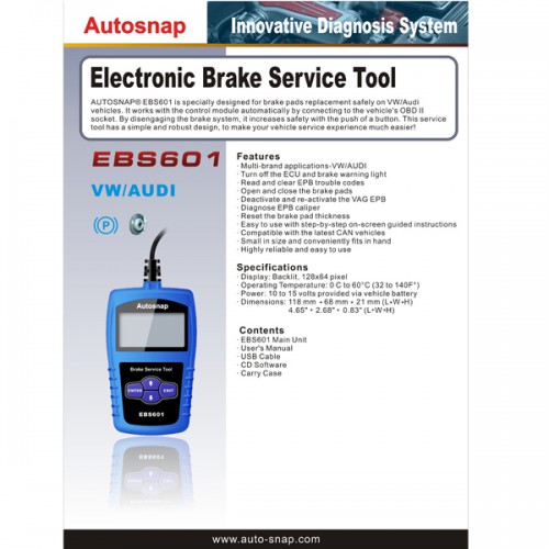 Autosnap EBS601 Electronic Brake Service Tool