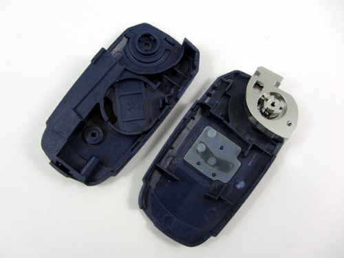 Flip remote key shell 1 button blue color Internal slotting For Fiat 5pcs/lot