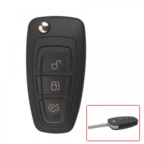 3 Button Remote Key Shell with 433mhz (Black) no chip For Ford Made in China