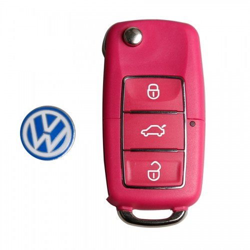 Volkswagen B5 type remote key shell 3 buttons with waterproof(red) 5PCS