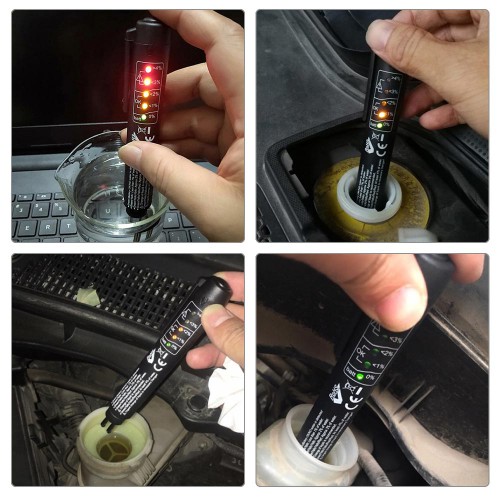 LED Brake Fluid Tester DOT 4 Oil Liquid Moisture Water Detection Tool