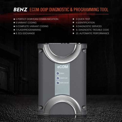 BENZ eCOM DoIP Diagnostic et Programmation Tool avec 256G SSD V2019.12