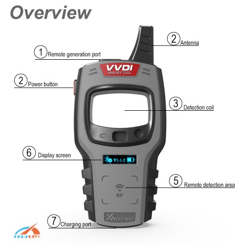Français VVDI Mini Key Tool VVDI Key Tester Remote Maker Fonctionne Sous iOS / Android Remplace VVDI Key Tool