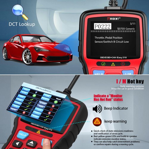 Vident iEasy310 ODB2 Scanner OBDII Code Reader and Car Diagnostic Tool With Battery Test Function