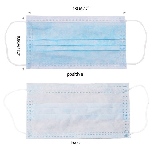 Disposable Protective Mask 3-layers Safe Breathable Mouth Face Mask CE Certified Personal Protection 100pcs