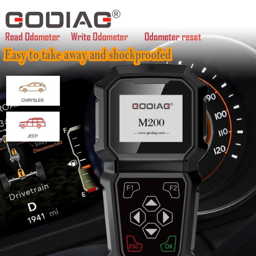 GoDiag M200 OBDII Odomètre Ajustment Appareil Professionnel Fonctionne sur CHRYSLER/JEEP