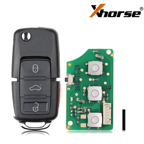 XHORSE XKB509EN Wired Universel Remote Key B5 Style Flip 3+1 Boutons Anglaise Version 5PCS
