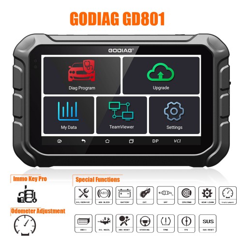 GODIAG GD801 Français Android Tablette Clé Programmeur Full Configuration Supporte Fonctions Spéciales ABS EPB TPMS EEPROM