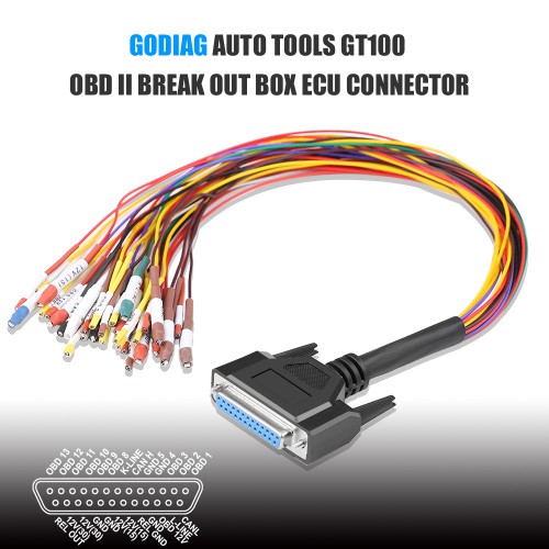 GODIAG AUTO TOOLS GT100 OBD II Break Out Box ECU Connector with OBD2 to OBD25 Cable