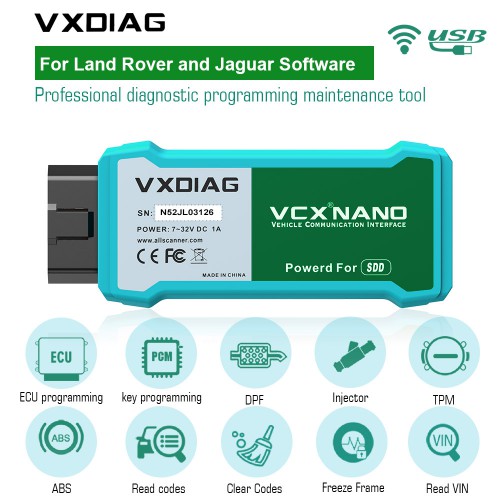 WIFI VXDIAG VCX NANO Pour Land Rover et Jaguar Software V158