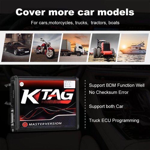 KTAG K-TAG Firmware V7.020 En ligne Version PCB Rouge ECU Programmeur Avec 4 LED Token Illimité