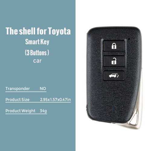 VVDI Toyota Smart Key Shell 1589 Lexus 2 Button 5PCS
