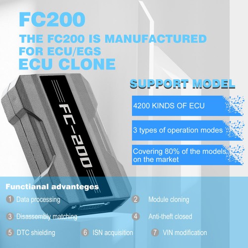 CG FC200 ECU Programmeur Full Version Supporte 4200 ECUs et Mise à niveau AT200