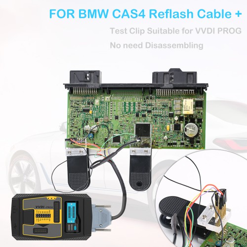 BMW CAS4 Data Reading Socket Adapter+ Clip + Wire Suitable for VVDI PROG Programmer No need Disassembling