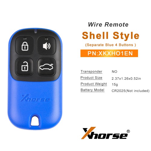 XHORSE XKXH01EN Universel Remote Key 4 Boutons Pour VVDI Key Tool Anglaise Version 5PCS