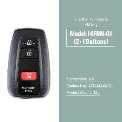 VVDI Toyota XM Key Shell 1732 3+1 Button 5PCS