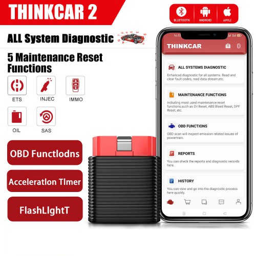 ThinkCar 2 ThinkDriver OBD2 Bluetooth for iOS Android Auto Scanner OBD 2 Car Diagnostic Code Reader Automotive Tools