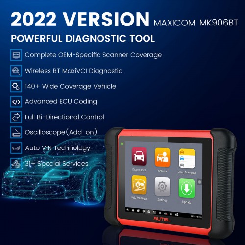 Autel MaxiCom MK906BT Full Système Diagnostic Appareil Supporte ECU/Injector Coding Mise A Jour De MaxiSys MS906