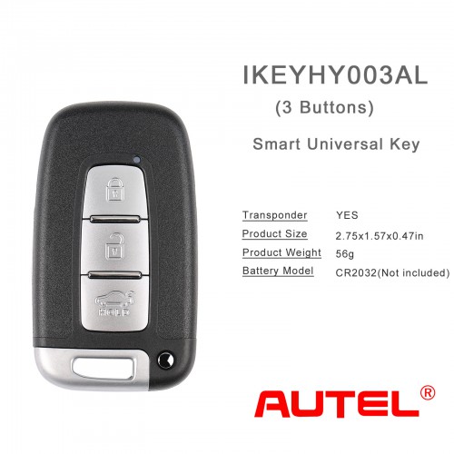 AUTEL IKEYHY003AL 3 Bouton Clé Universelle Intelligente Hyundai 1pc