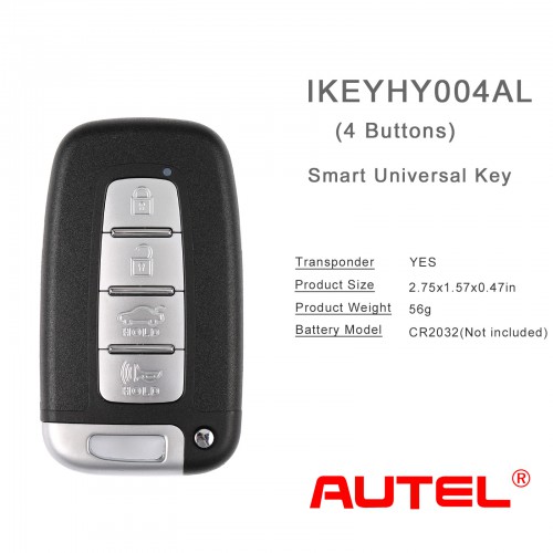 AUTEL IKEYHY004AL 4 Bouton Clé Universelle Intelligente Hyundai 1pc