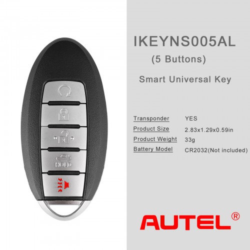 AUTEL IKEYNS005AL 5 Bouton Clé Universelle Intelligente Nissan 1pc