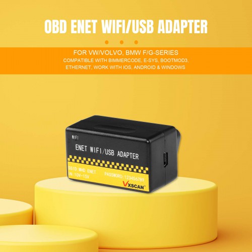 OBD ENET Adaptateur WIFI/USB DOIP pour VW, VOLVO, BMW F/G série Compatible avec BimmerCode, E-SYS, Bootmod3, Ethernet