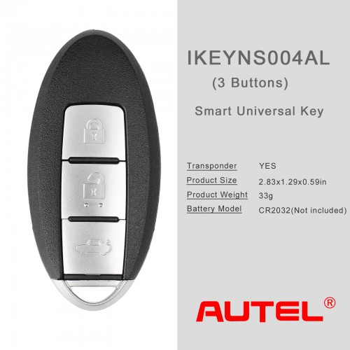 AUTEL IKEYNS003AL 3 Bouton Clé Universelle Intelligente Nissan 1pc