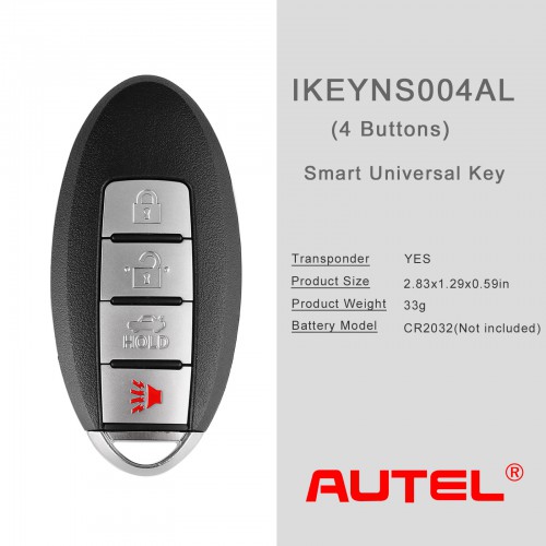 AUTEL IKEYNS004AL 4 Bouton Clé Universelle Intelligente Nissan 1pc