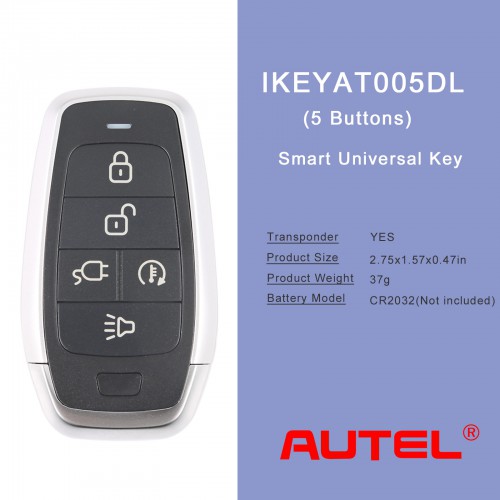 AUTEL IKEYAT005DL 5 Bouton Clé Universelle Intelligente - Charge EV / Démarrage à distance 1pc