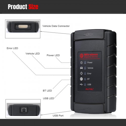 Autel VCI Bluetooth Adaptateur + USB Câble Pour MS908S/ MS908/ MK908/ MS905/ MaxiSys Mini