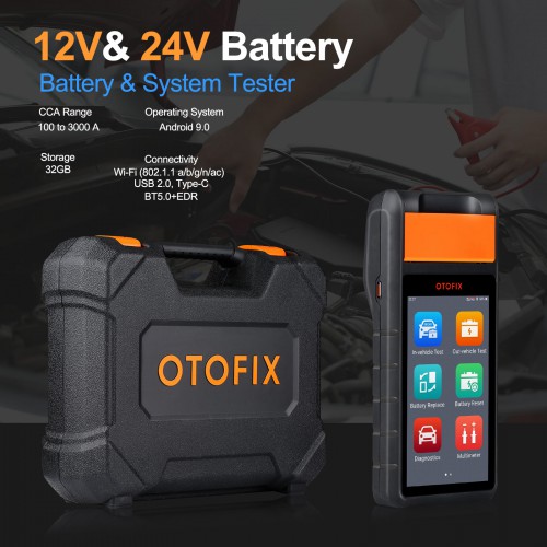 OTOFIX BT1 Testeur De Batterie Avec OBDII VCI et Enregistrement De Batterie Supporte Diagnostic Complet Du Système