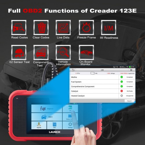 Launch CRP123E OBD2 Code Reader Diagnostic Tool for Engine/ABS/SRS/Transmission Tests