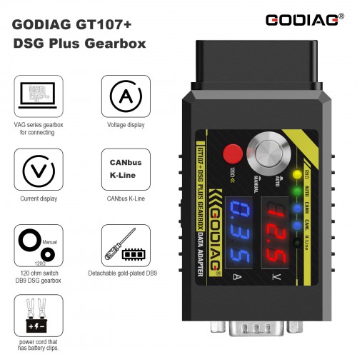 GODIAG GT107+ DSG Plus Gearbox Data Adaptateur Pour DQ250, DQ200, VL381, VL300, DQ500, DL501, Benz, BMW