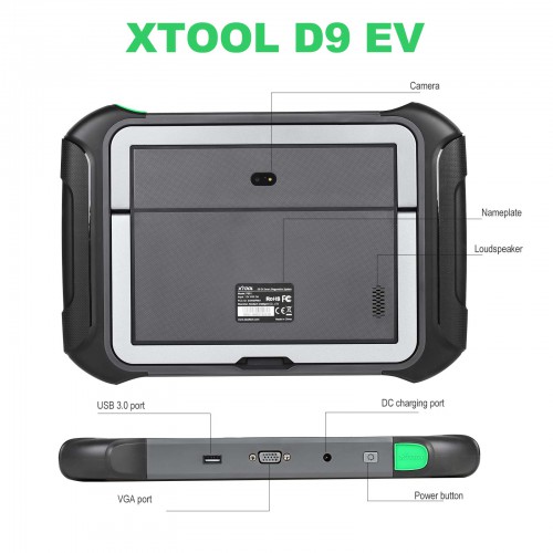 XTOOL D9 EV Electric Vehicles Diagnostic Tablet Support DoIP and CAN-FD For Tesla For BYD With Battery Pack Detection