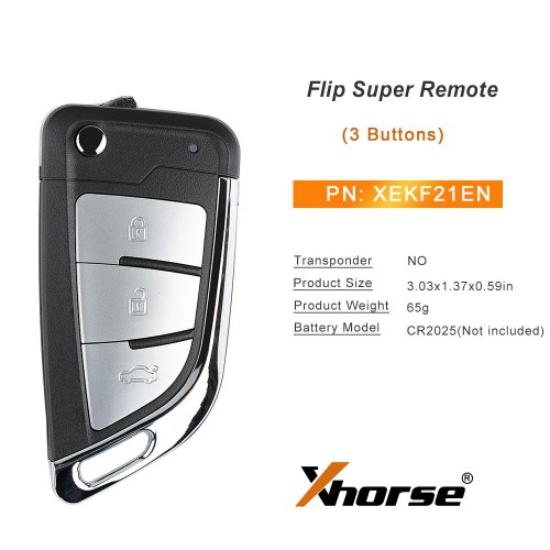 XHORSE XEKF21EN Style II Universel XE Séries Smarty Remote 3 Boutons Avec Super Chip