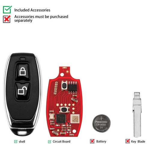 XHORSE XKGD22EN Garage Door Second Generation Universal Remote Key 5PCS
