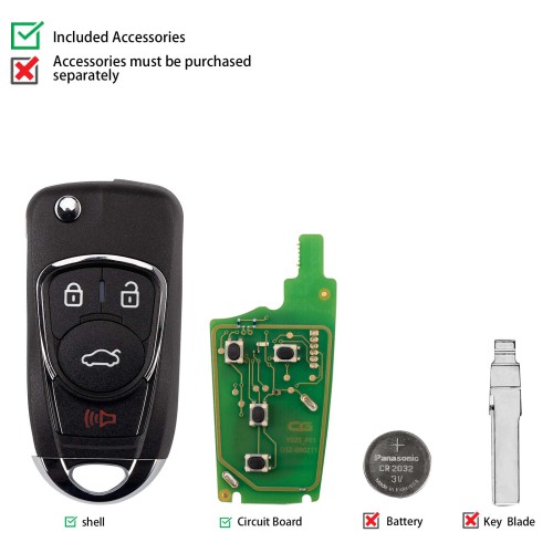 CG A22-3+1 BUI.C New Style (Flip-4BTN) 4 Buttons Wire Remote Used with CGDl K2 Remote Key Programmer 5PCS