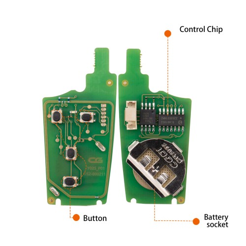 CG A22-3+1 BUI.C New Style (Flip-4BTN) 4 Buttons Wire Remote Used with CGDl K2 Remote Key Programmer 5PCS