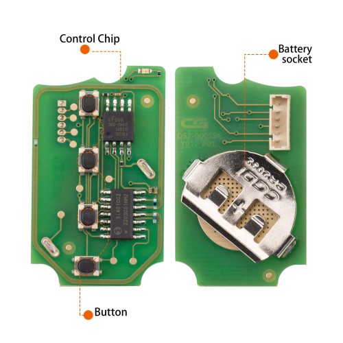 CG A10-3+1 HON.D Style(Flip-3+1BTN) 4 Buttons Wire Remote Used with CGDl K2 Remote Key Programmer 5PCS
