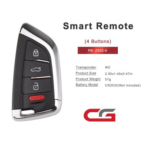 CG ZA02-4BMW DF Blade(4BTN) Smart Remote 5PCS